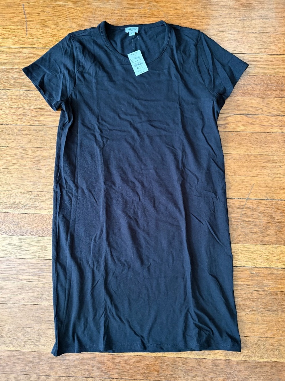 J. Crew Short Sleeve Black T-Shirt Dress, M, NWT